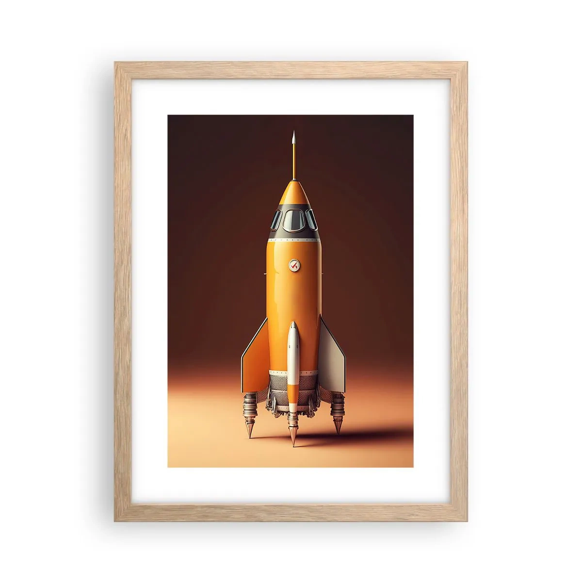 Pôster com moldura de carvalho claro - Tudo começa com um sonho - 30x40 cm