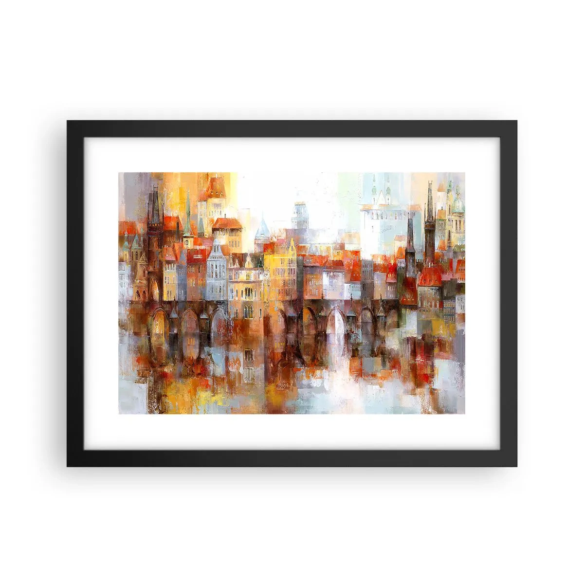 Pôster com moldura preta - Debaixo da ponte também é bonito - 40x30 cm