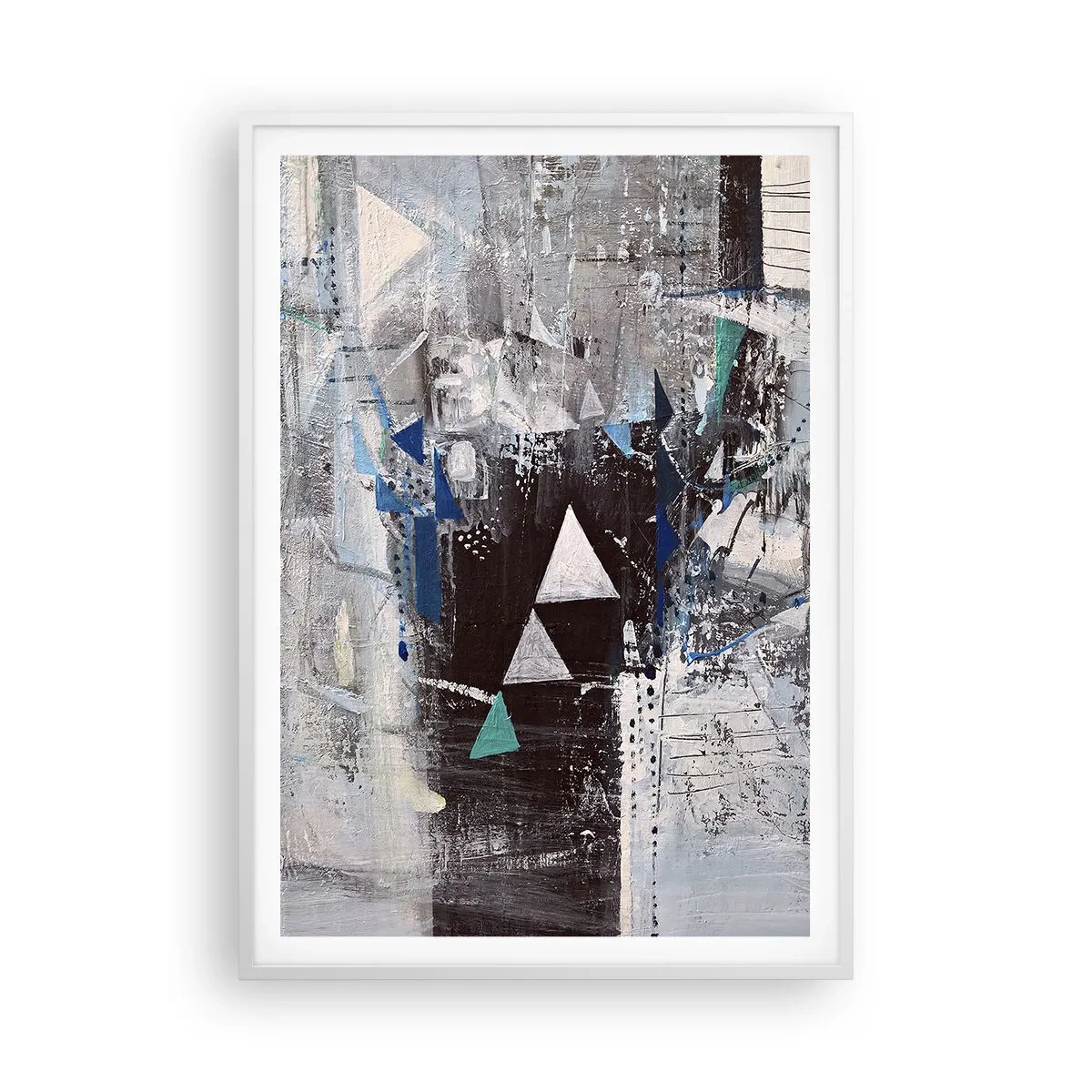 Pôster em moldura branca - A ordem superior dos triângulos - 70x100 cm