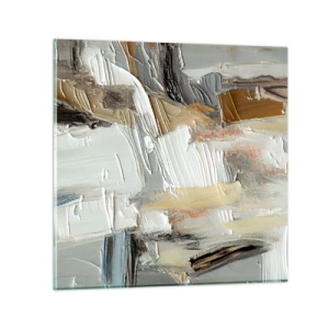 Quadro em vidro - Camadas coloridas - 50x50 cm