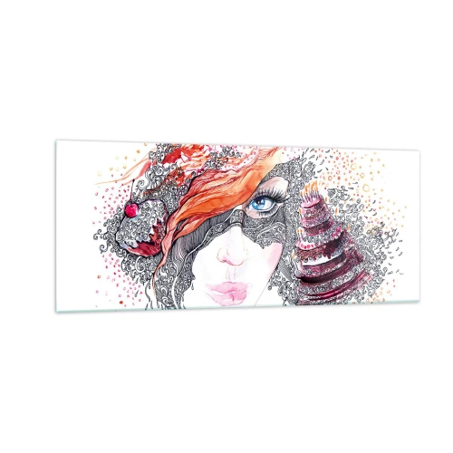 Quadro em vidro - Com ela, todos os dias são dias de festa - 100x40 cm
