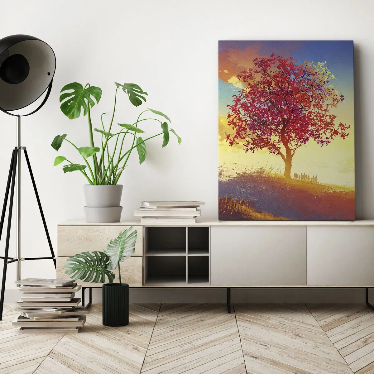 Quadro em tela - O peregrino no seu destino - 55x100 cm