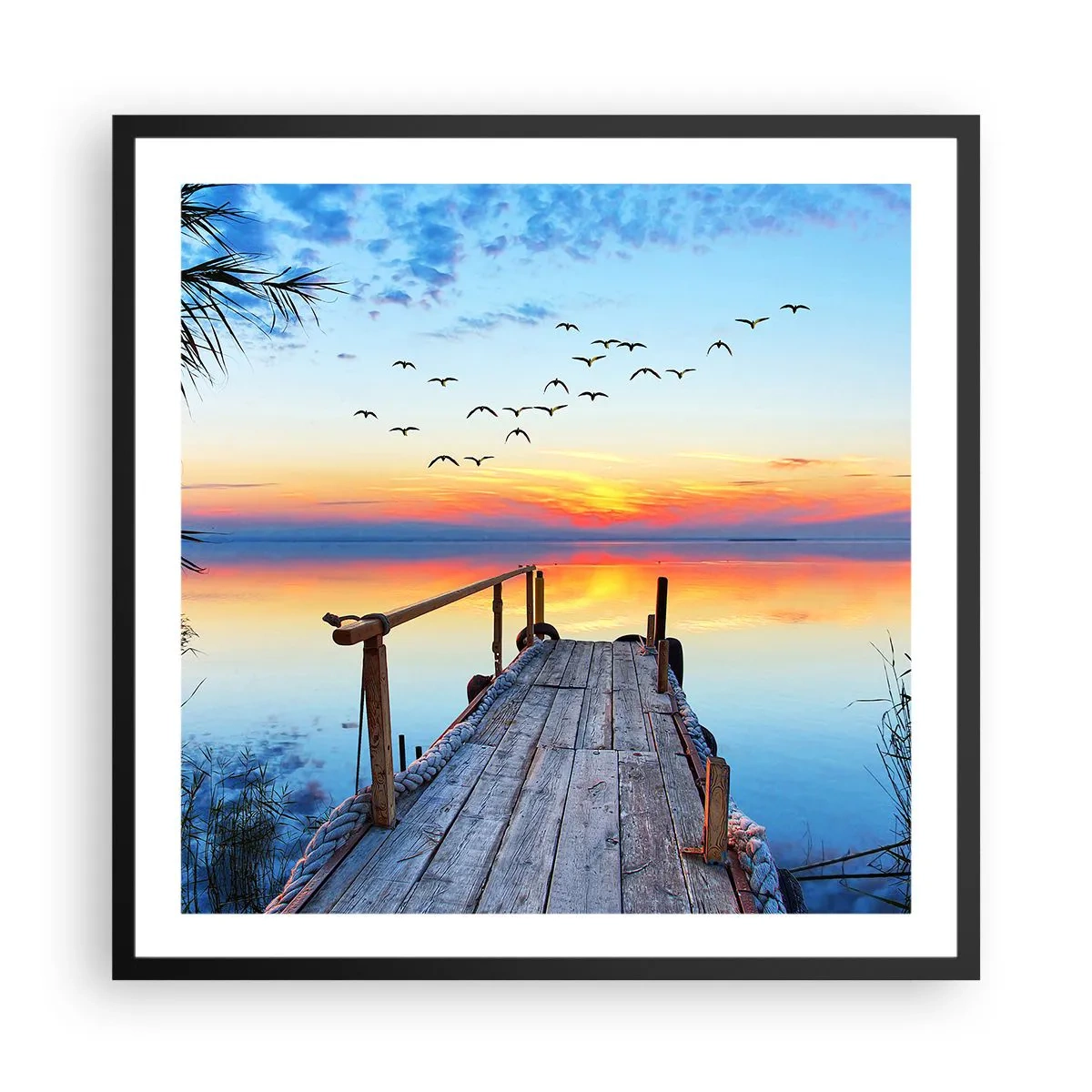 Pôster com moldura preta - É hora de voltar... - 60x60 cm