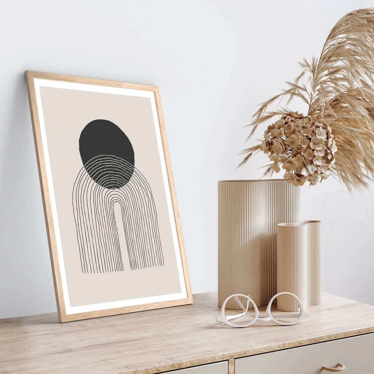 Pôster com moldura de carvalho claro - Tremores e confiança - 61x91 cm