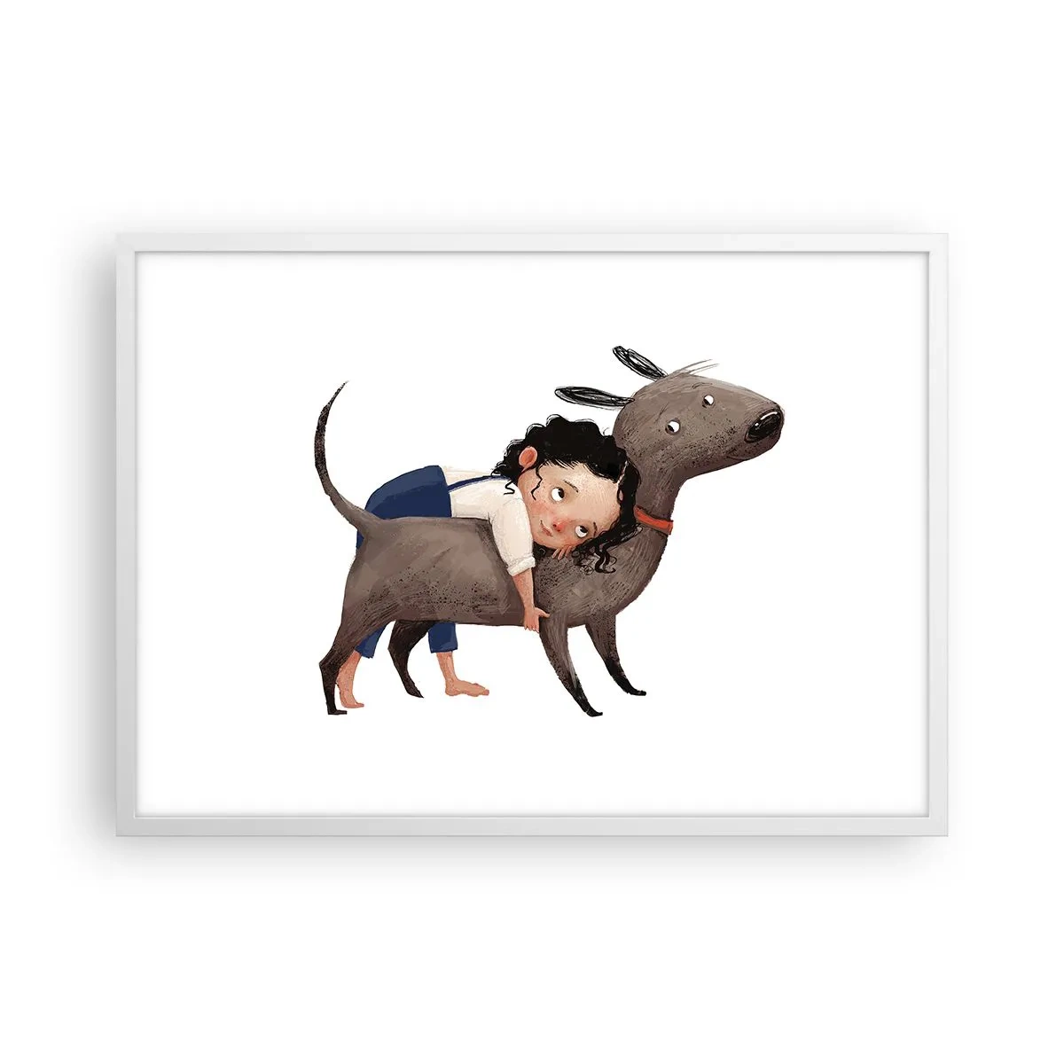 Pôster em moldura branca - Melhores amigos - 70x50 cm