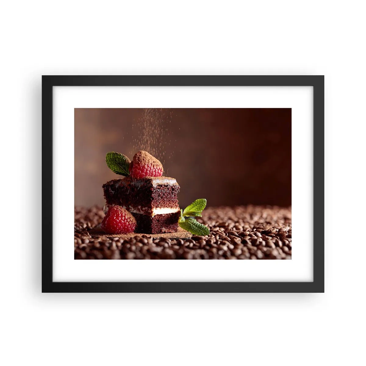 Pôster com moldura preta - A vida é doce - 40x30 cm