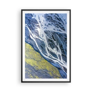 Pôster com moldura preta - Pinturas rupestres da natureza - 61x91 cm