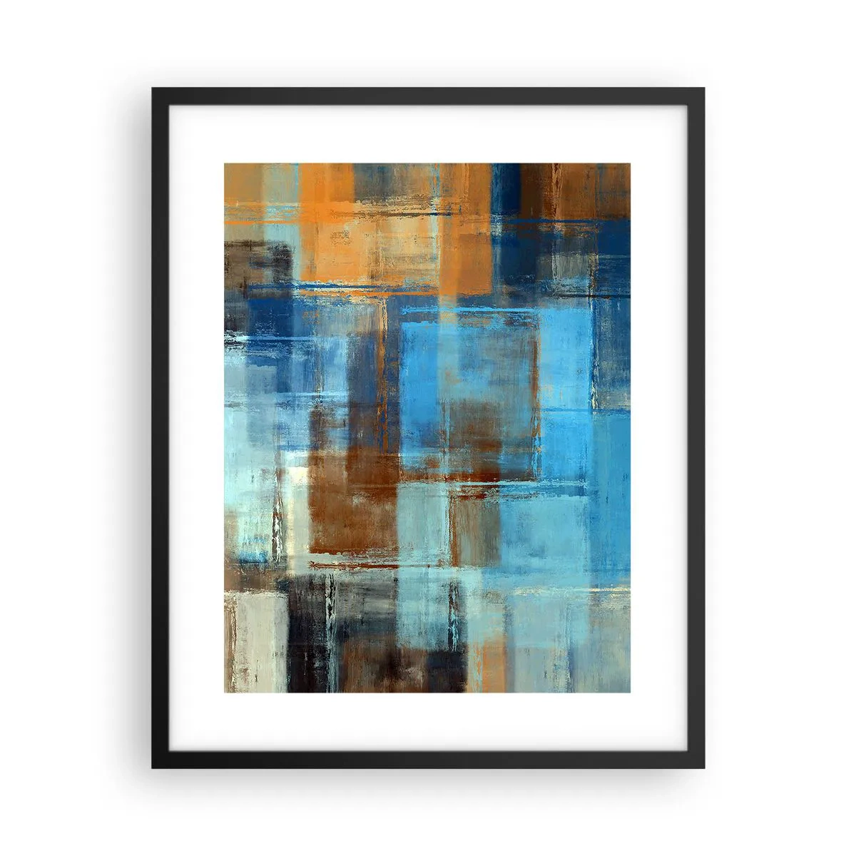 Pôster com moldura preta - Através da cortina azul - 40x50 cm