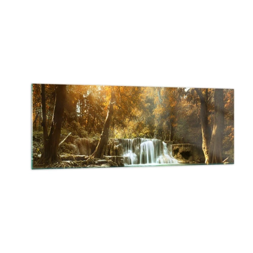 Quadro em vidro - A cascata do parque - 140x50 cm
