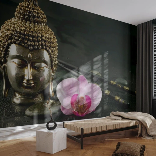 Papel de Parede Premium Canvas - Harmonia entre sabedoria e beleza - Buda, Religião, Crença - 200x140 cm