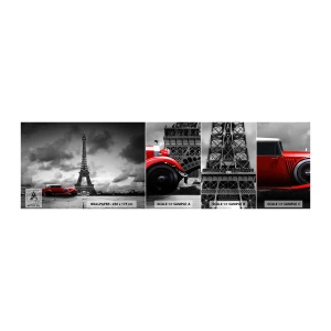 Amostra de papel de parede autocolante Deluxe Sticker - Não há muito tempo atrás em Paris - Automotivo, Torre Eiffel, Paris - 100x30 cm