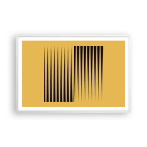 Pôster em moldura branca - Quadratura de opostos - 91x61 cm