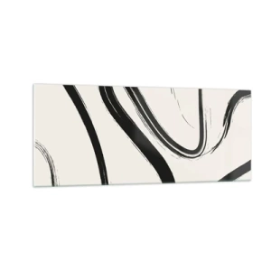 Quadro em vidro - Capricho preto e branco - 100x40 cm