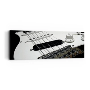 Quadro em tela - Som oculto no branco - 90x30 cm