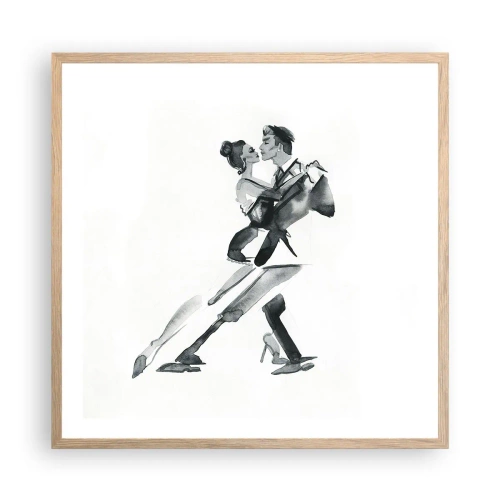 Pôster com moldura de carvalho claro - Num só ritmo - 60x60 cm