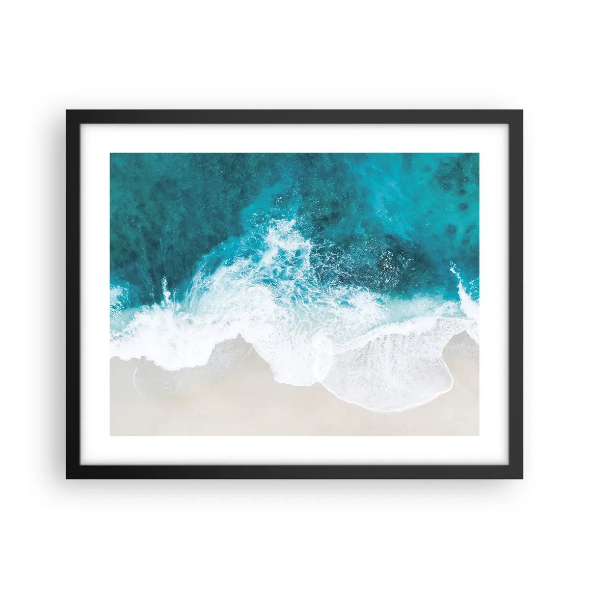 Pôster com moldura preta - Carícia natural - 50x40 cm