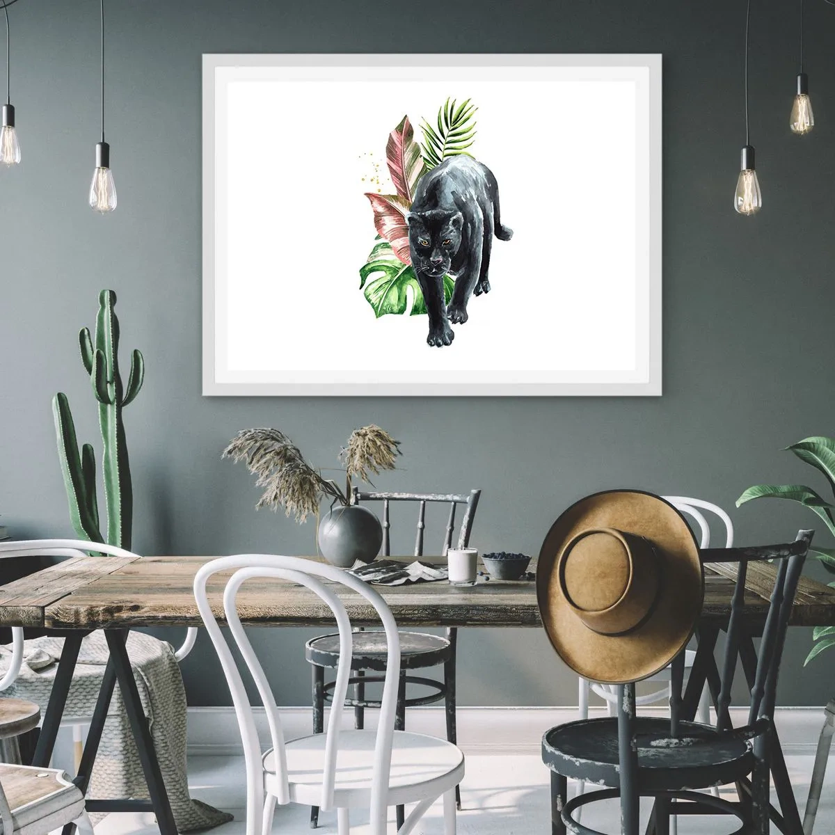 Pôster em moldura branca - Coração selvagem - 100x70 cm