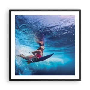 Pôster com moldura preta - Profundidade da alegria - 60x60 cm