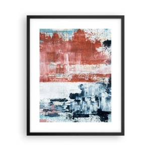 Pôster com moldura preta - Meio a meio abstrato - 40x50 cm