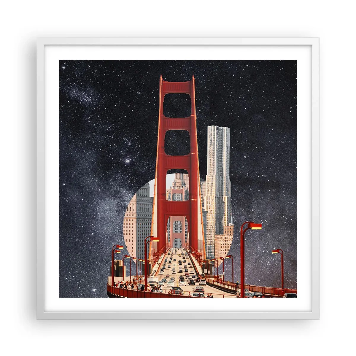 Pôster em moldura branca - Sempre no centro - 60x60 cm