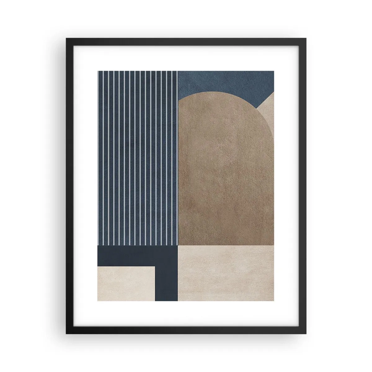 Pôster com moldura preta - Uma composição de simplicidade e redondeza - 40x50 cm
