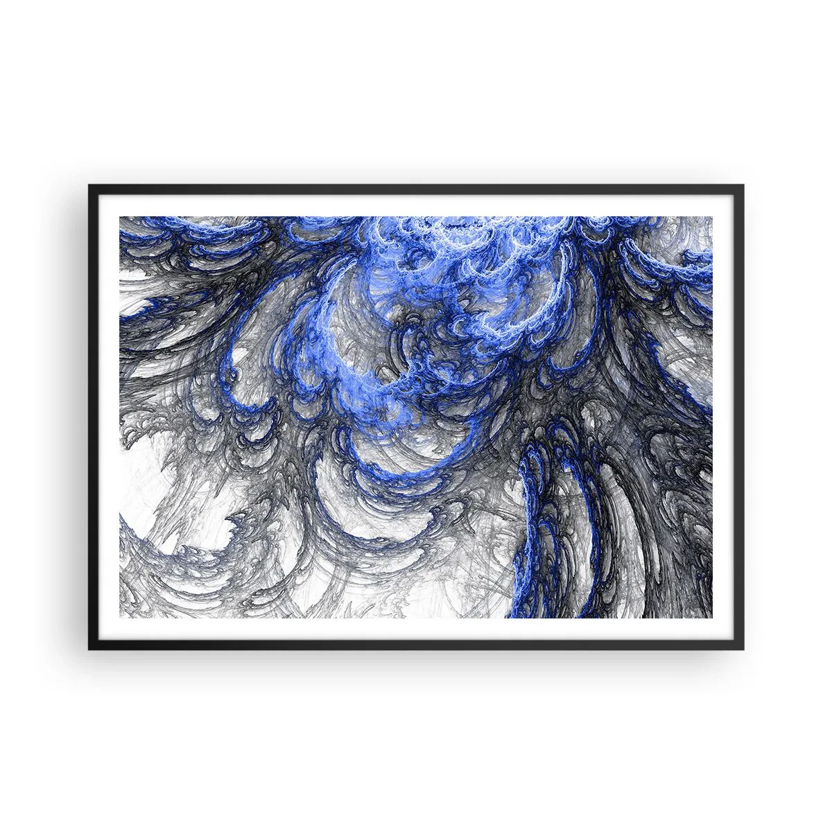 Pôster com moldura preta - O nascimento de uma onda - 100x70 cm