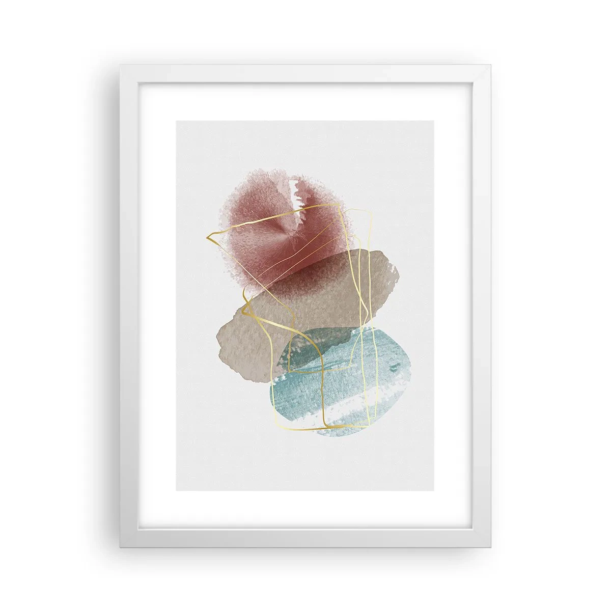 Pôster em moldura branca - Corais espaciais - 30x40 cm