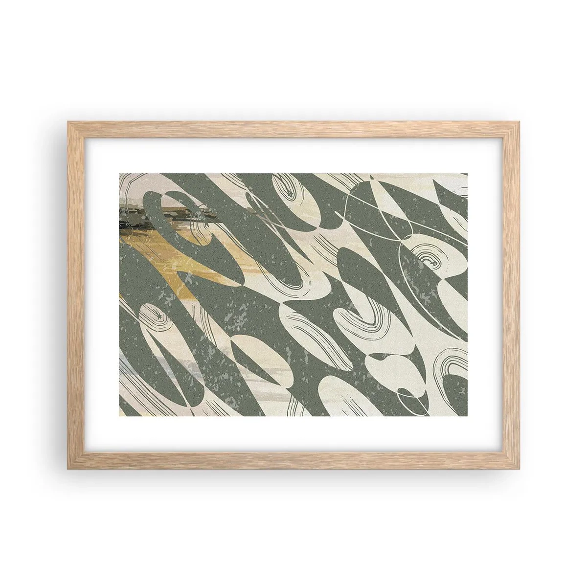 Pôster com moldura de carvalho claro - Abstração rítmica - 40x30 cm