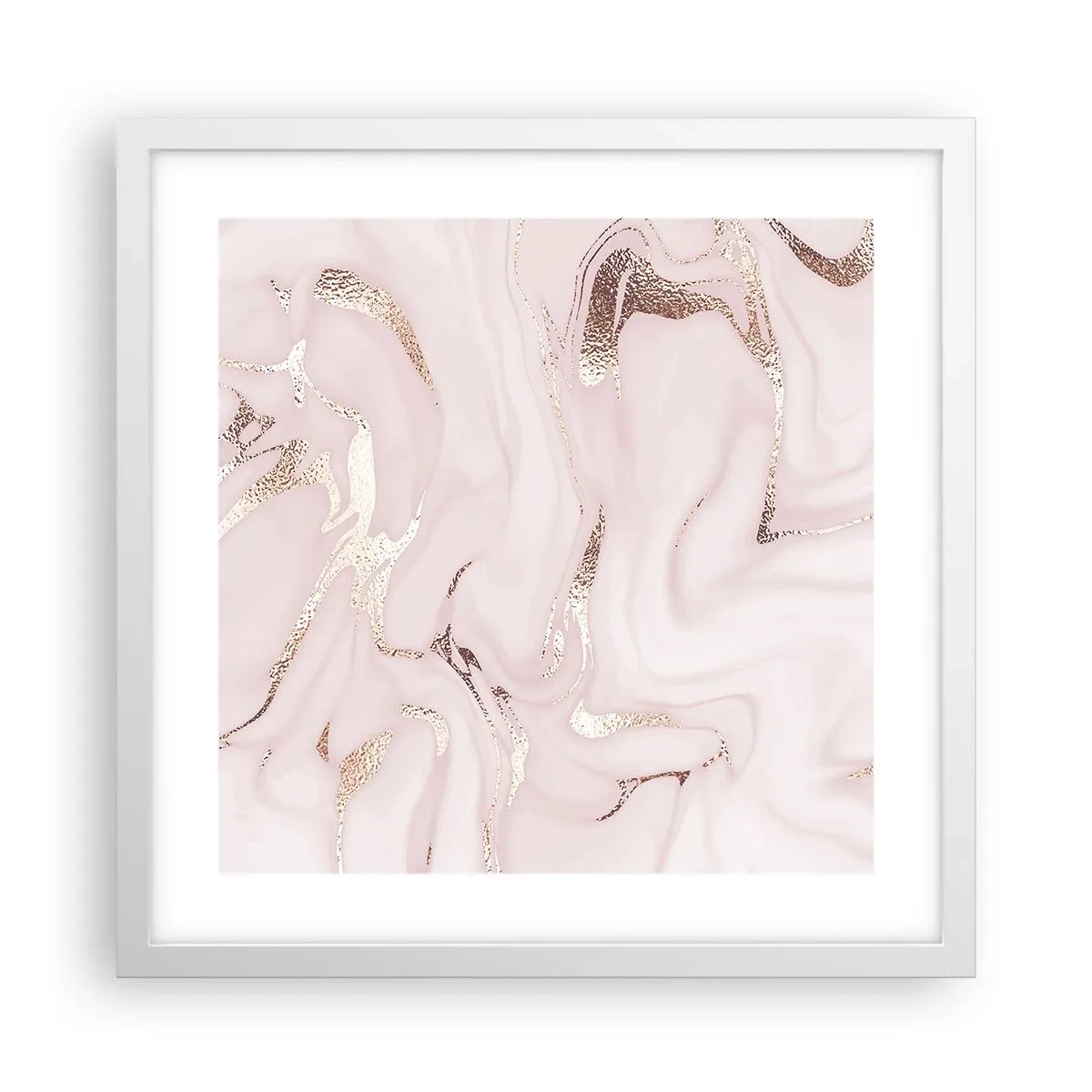 Pôster em moldura branca - Num lenço cor-de-rosa - 40x40 cm