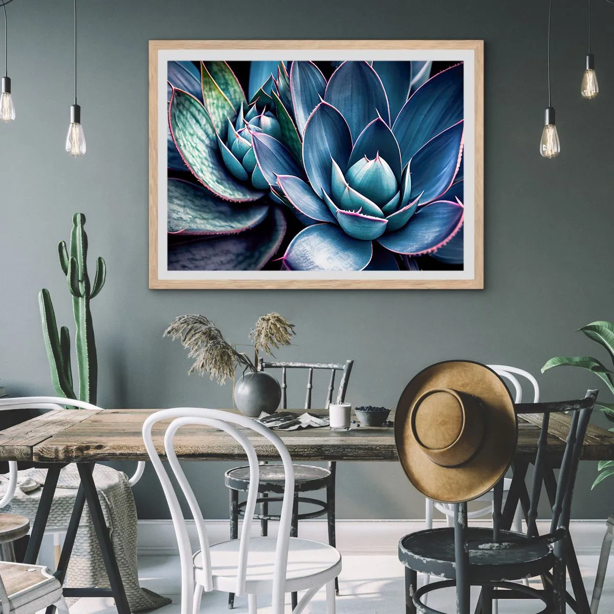 Pôster com moldura de carvalho claro - Força vital - 100x70 cm