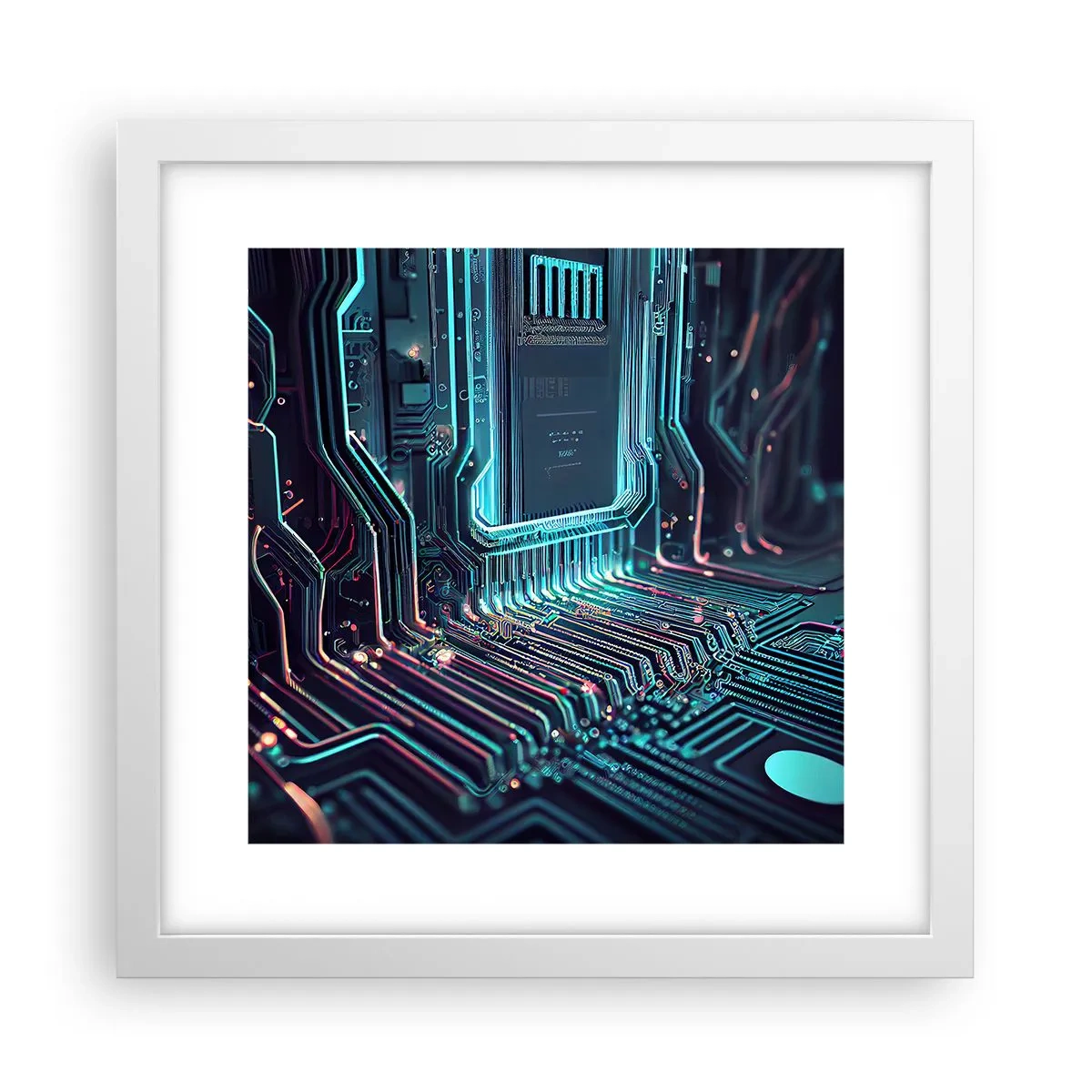 Pôster em moldura branca - Só estou a pensar... - 30x30 cm