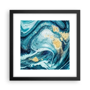 Pôster com moldura preta - Redemoinho azul - 30x30 cm