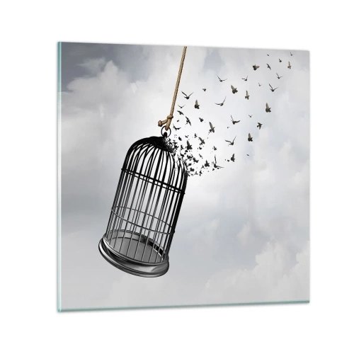 Quadro em vidro - Fé... Esperança... Liberdade! - 60x60 cm