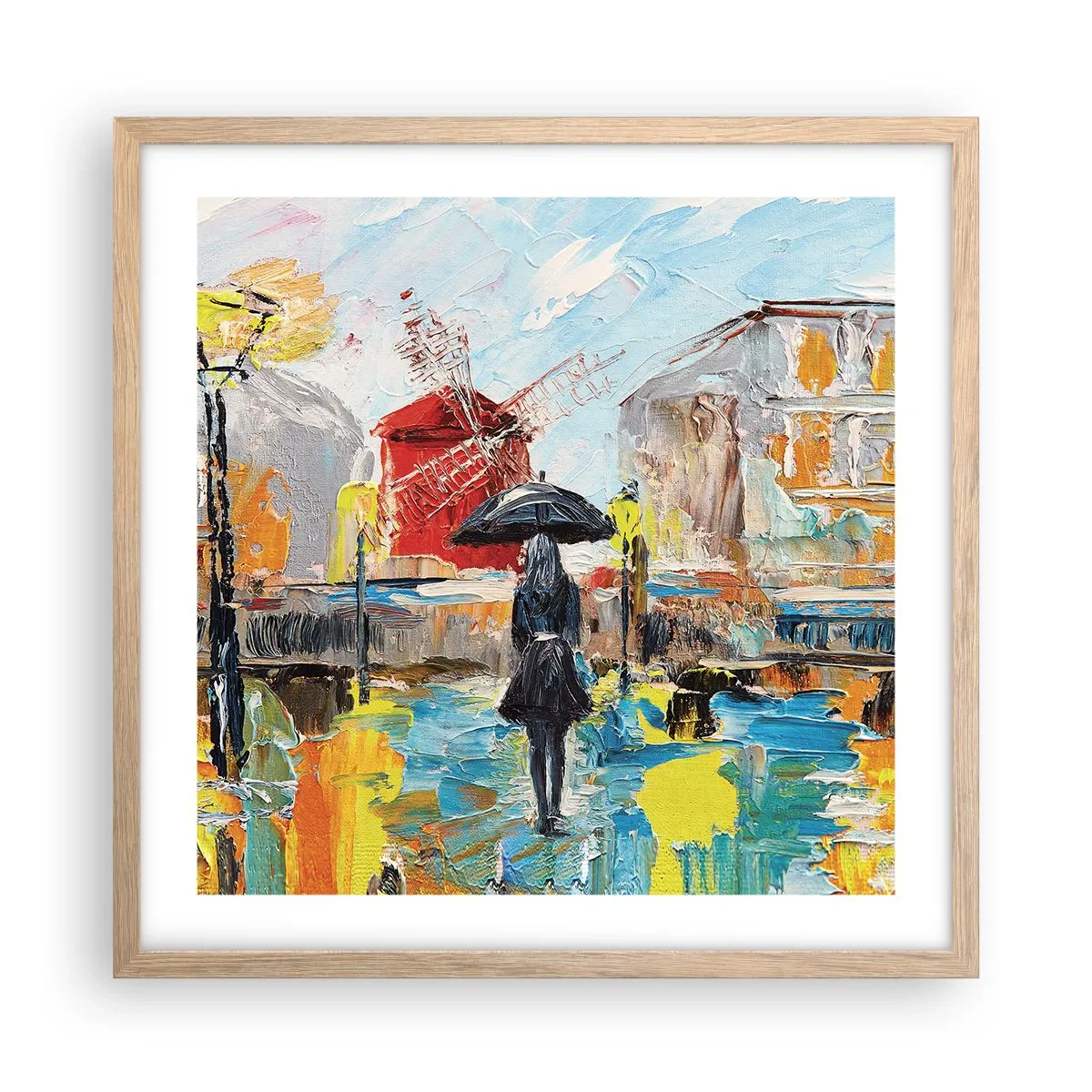 Pôster com moldura de carvalho claro - Lendas parisienses - 50x50 cm