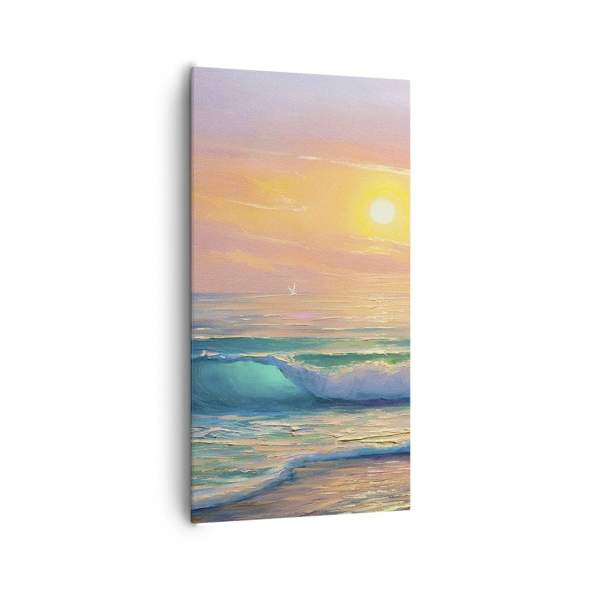 Quadro em tela - O canto turquesa das ondas - 65x120 cm