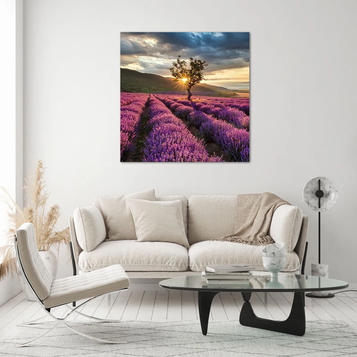 Quadro em vidro - Aroma lilás - 30x30 cm