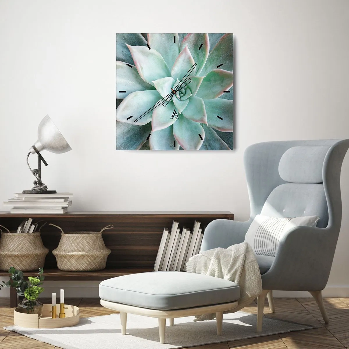 Relógio de parede - Relógio em vidro - O coração do deserto - 30x30 cm