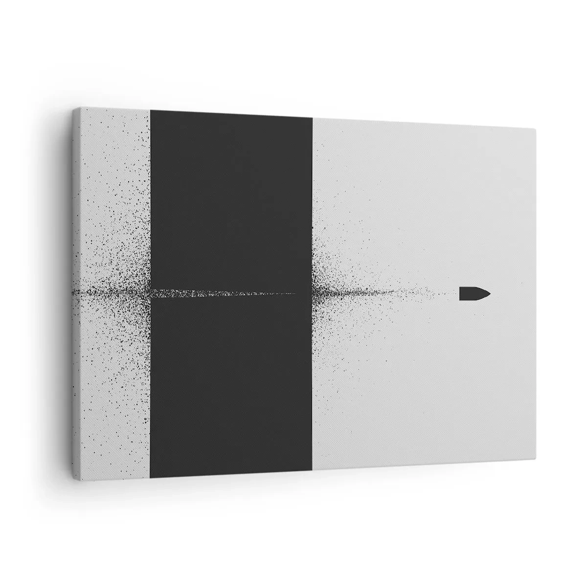 Quadro em tela - Um projétil simbólico em um estilo minimalista e abstrato. - 70x50cm - Direto para o destino - Decoração de parede moderna para a sala de estar e quarto ARTTOR