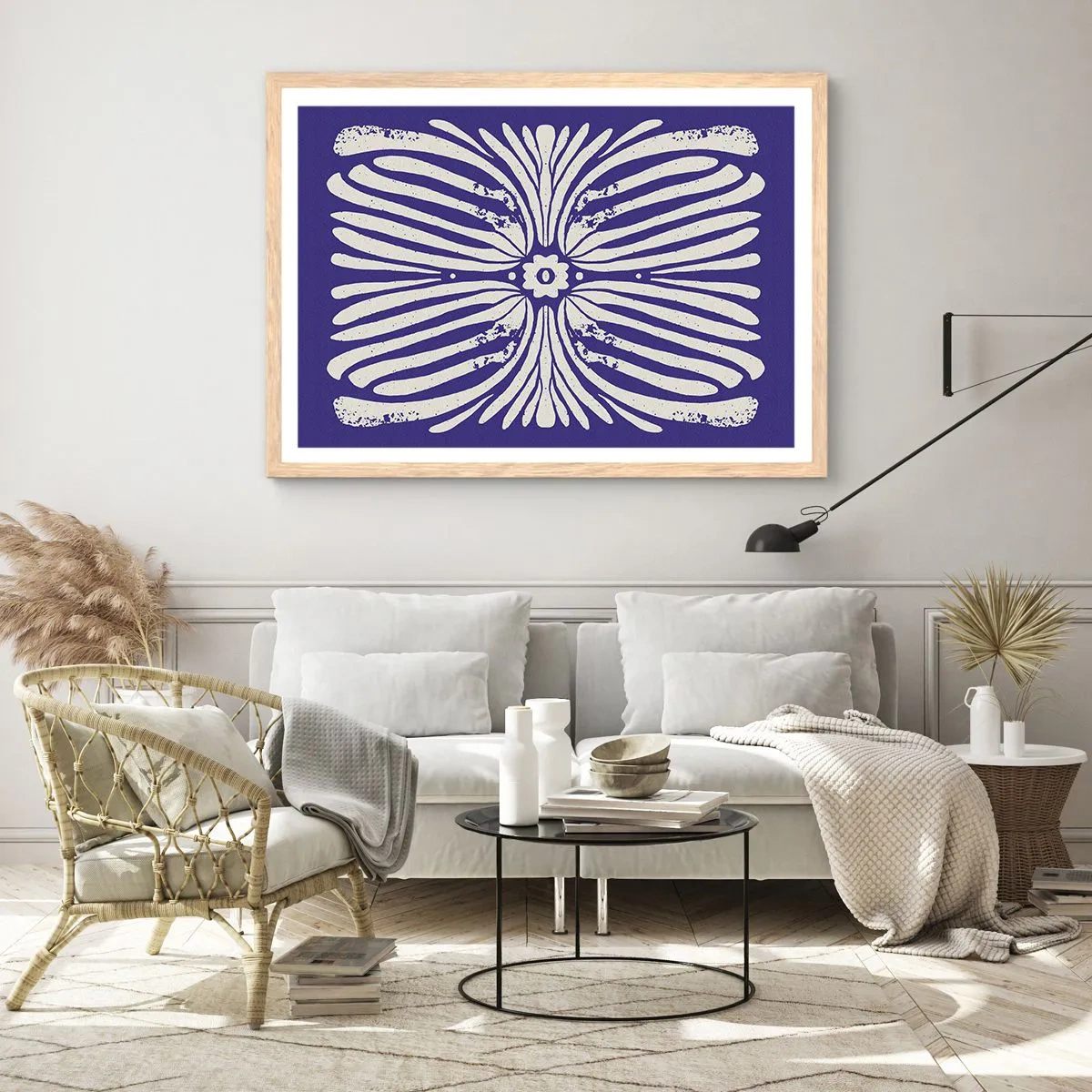 Pôster com moldura de carvalho claro - Inspirações étnicas - 100x70 cm