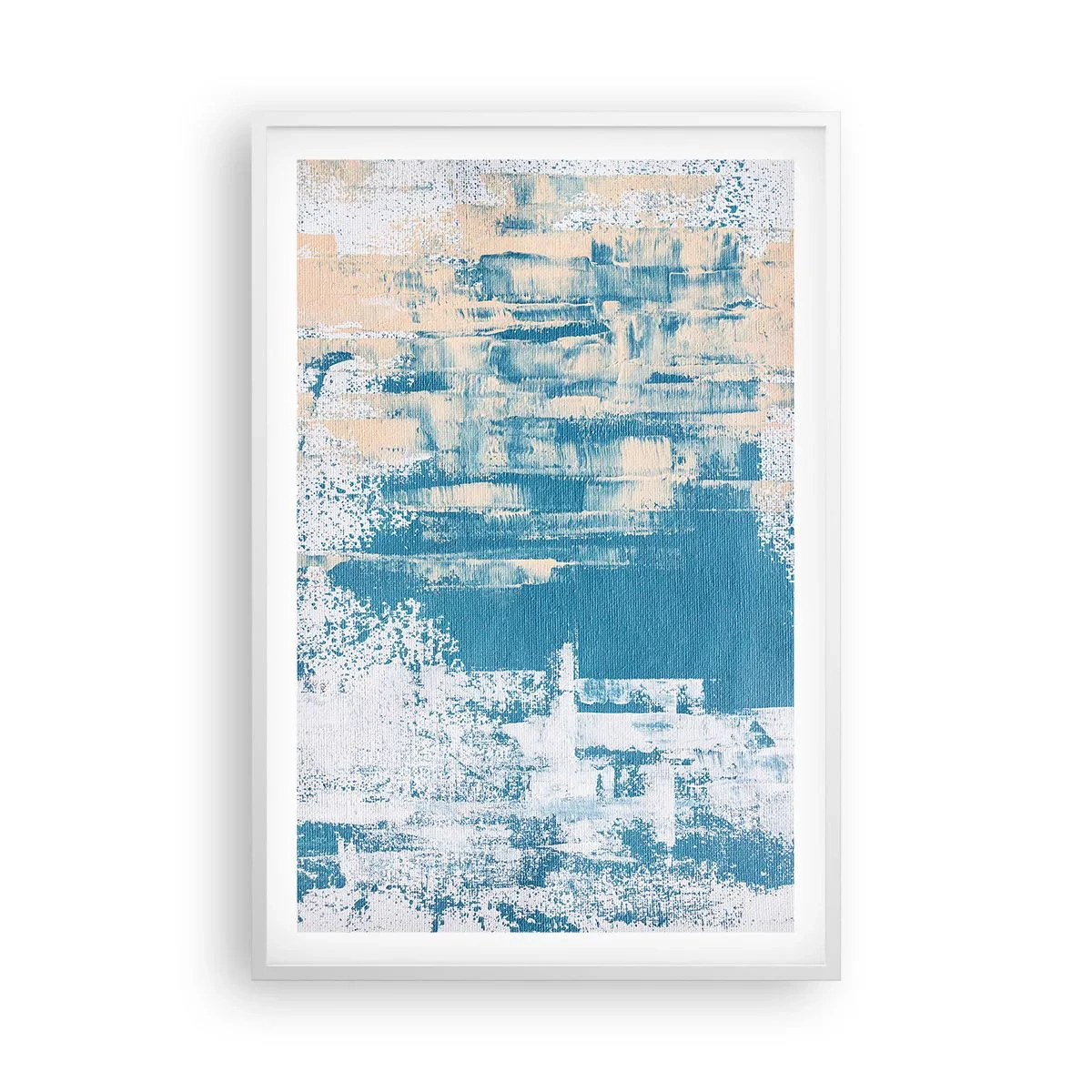 Pôster em moldura branca - Através da estalactite de gelo - 61x91 cm