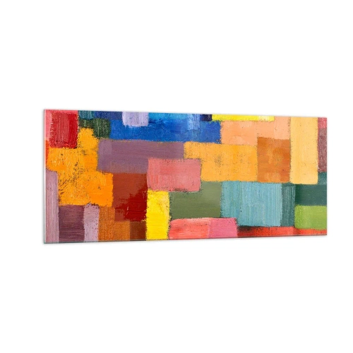 Quadro em vidro - Cada um diferente, todos coloridos - 100x40 cm