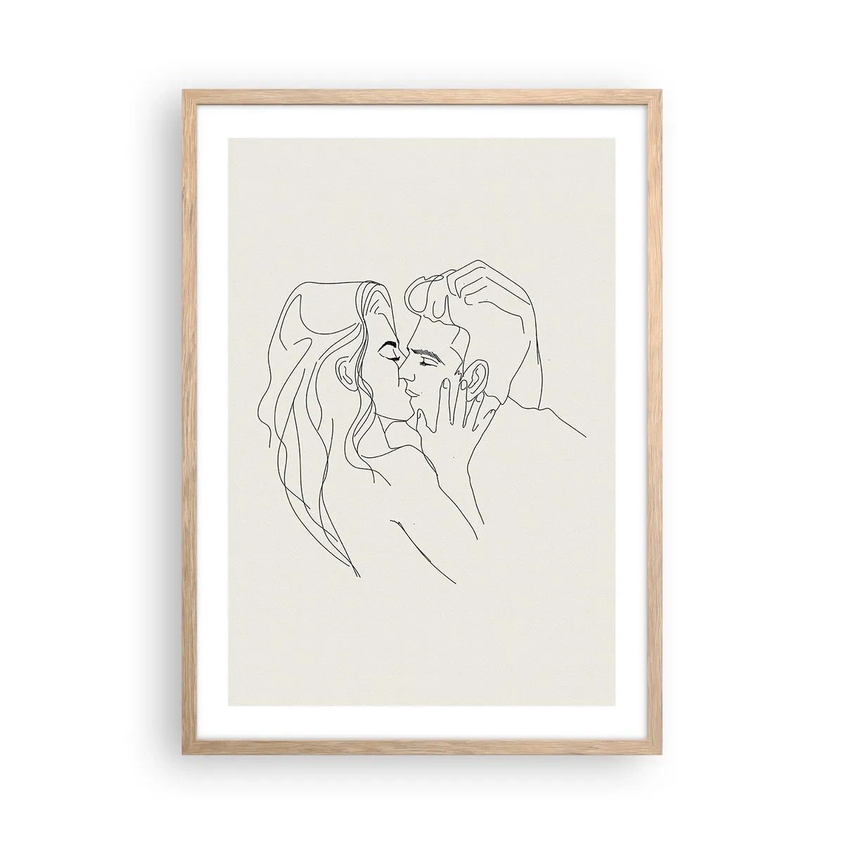 Pôster com moldura de carvalho claro - Emaranhados pelo sentimento - 50x70 cm