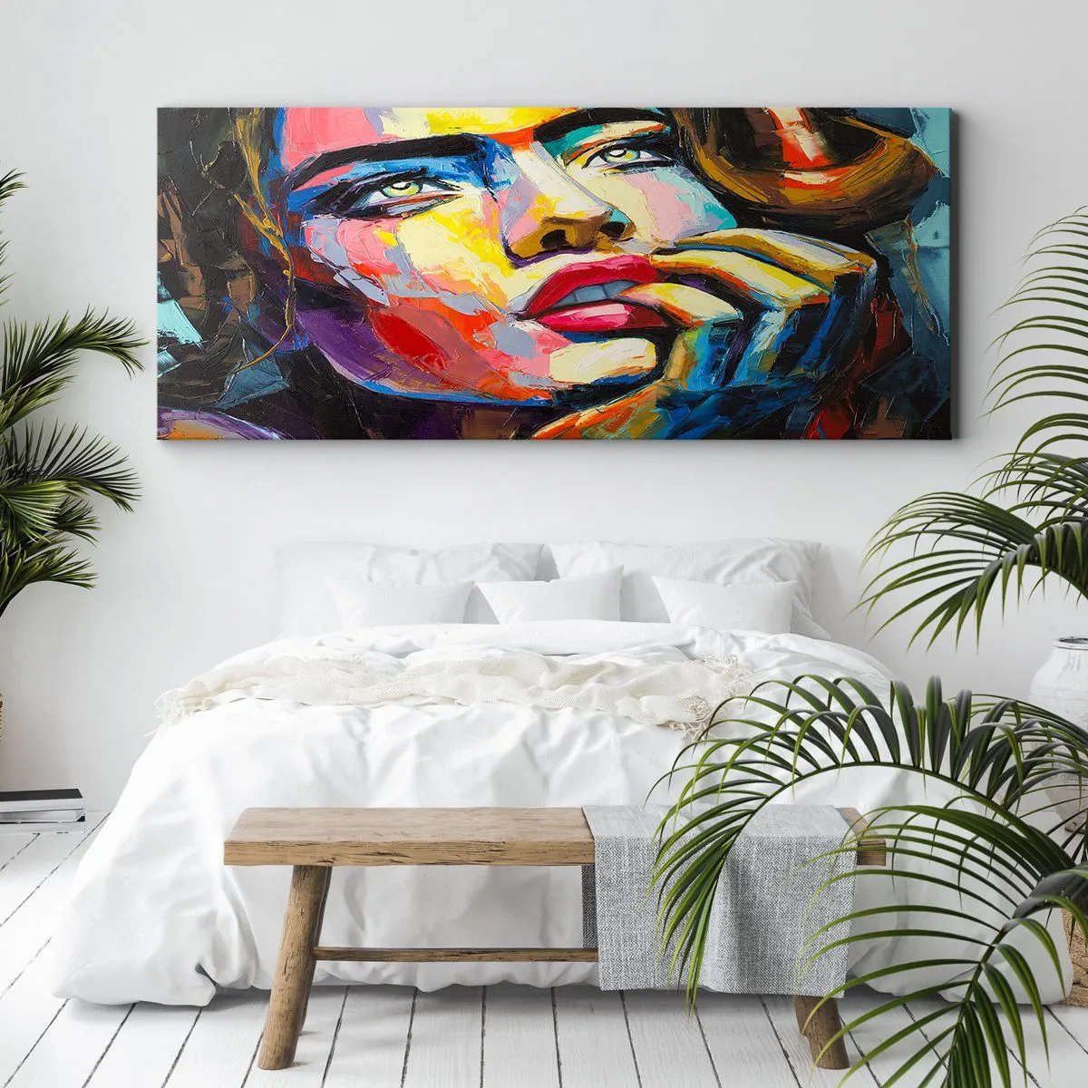 Quadro em tela - Sonhos como pássaros voando no céu - 100x40 cm