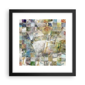 Pôster com moldura preta - Embaralhamento geométrico - 30x30 cm