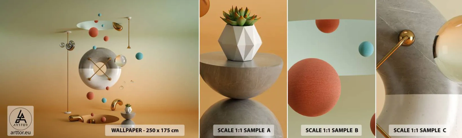 Amostra de Papel de Parede Standard Eco - Nada pode acontecer - Abstração, Surrealismo, 3D - 100x30 cm