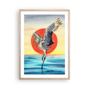 Pôster com moldura de carvalho claro - É hora de voltar - 50x70 cm