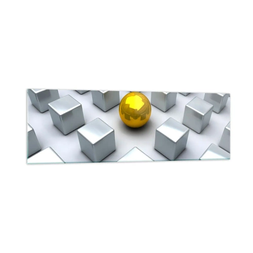 Quadro em vidro - Por que eu? Obras de arte geométricas - 160x50 cm