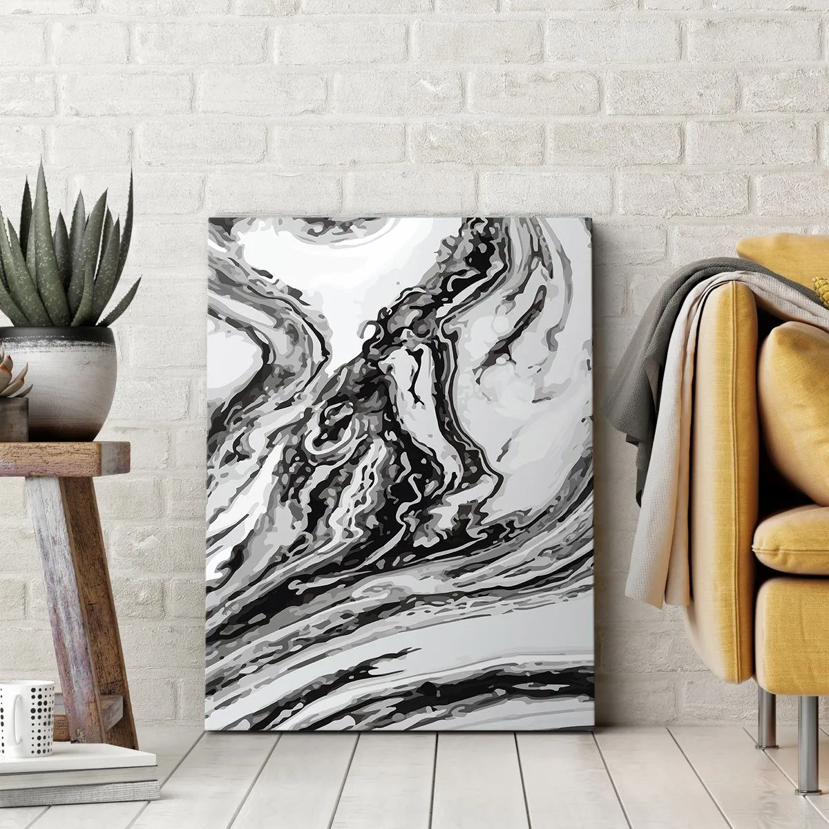 Quadro em tela - No princípio, era o caos - 65x120 cm