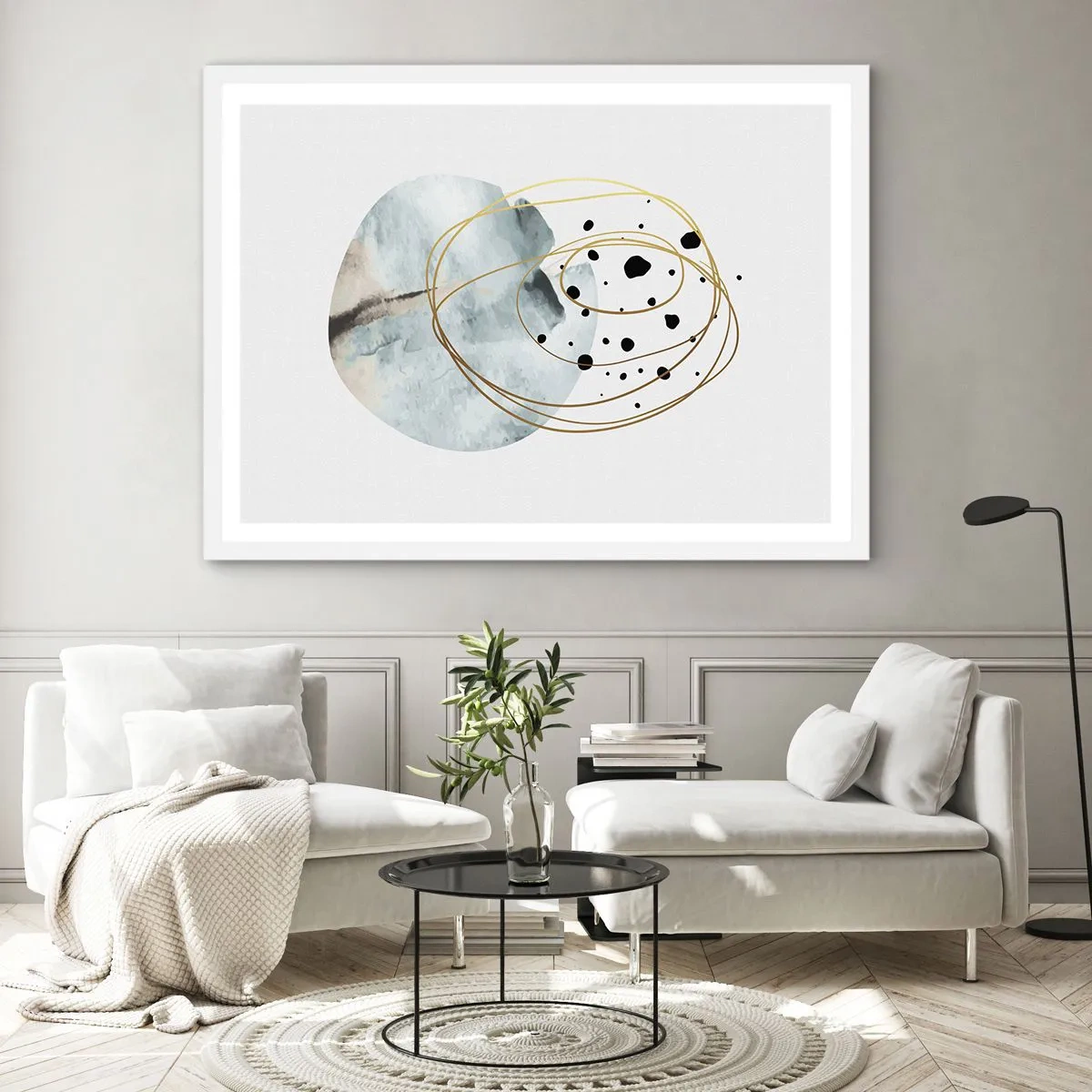 Pôster em moldura branca - No abraço ao espaço - 40x30 cm