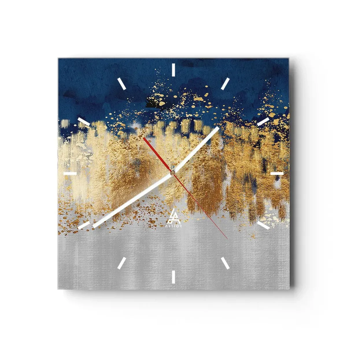 Relógio de parede - Relógio em vidro - Uma composição moderna com brilho - 30x30 cm